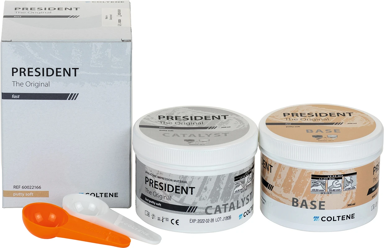 PRESIDENT The Original Knetmasse Packung 300 ml Base, 300 ml Katalysator, fast putty soft