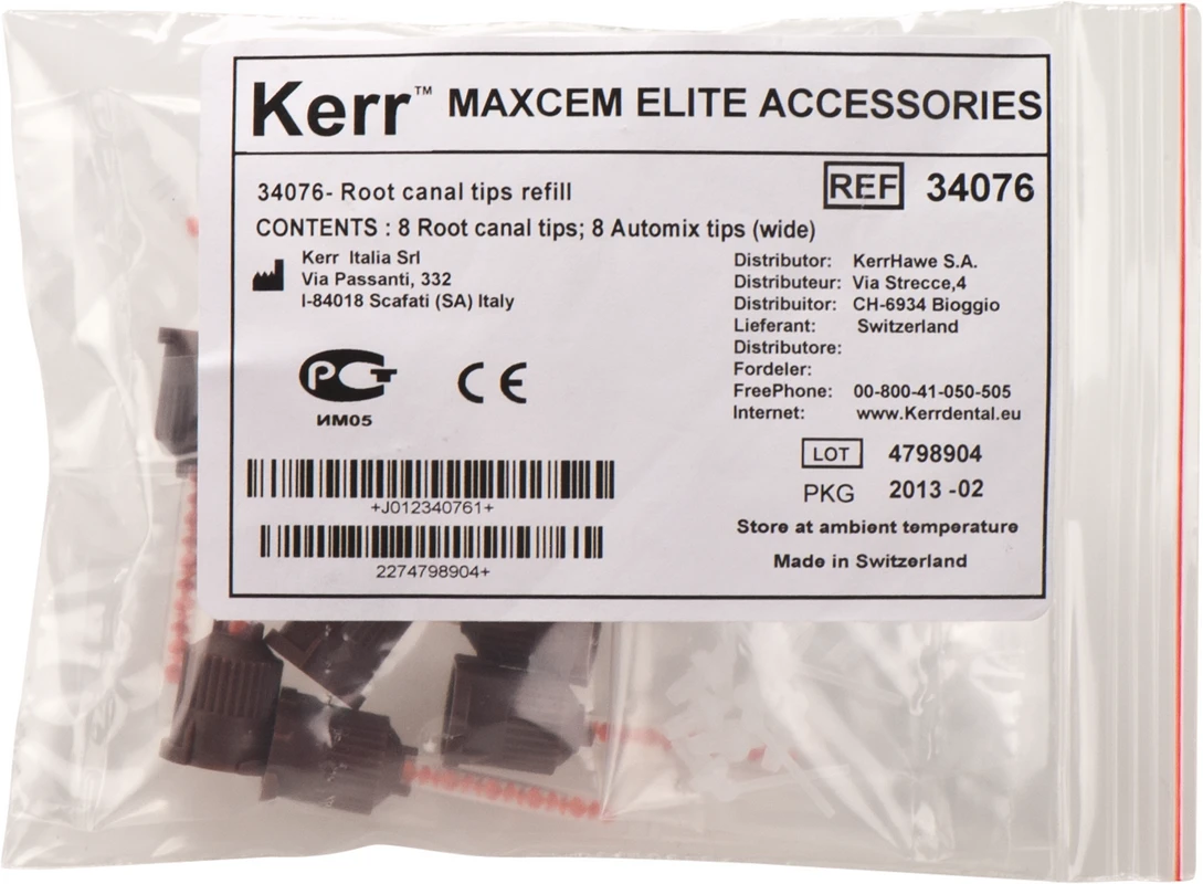 Maxcem Elite™ Spitzen Packung 8 Wurzelkanalspitzen, 8 Automix-Spitzen breite Öffnung