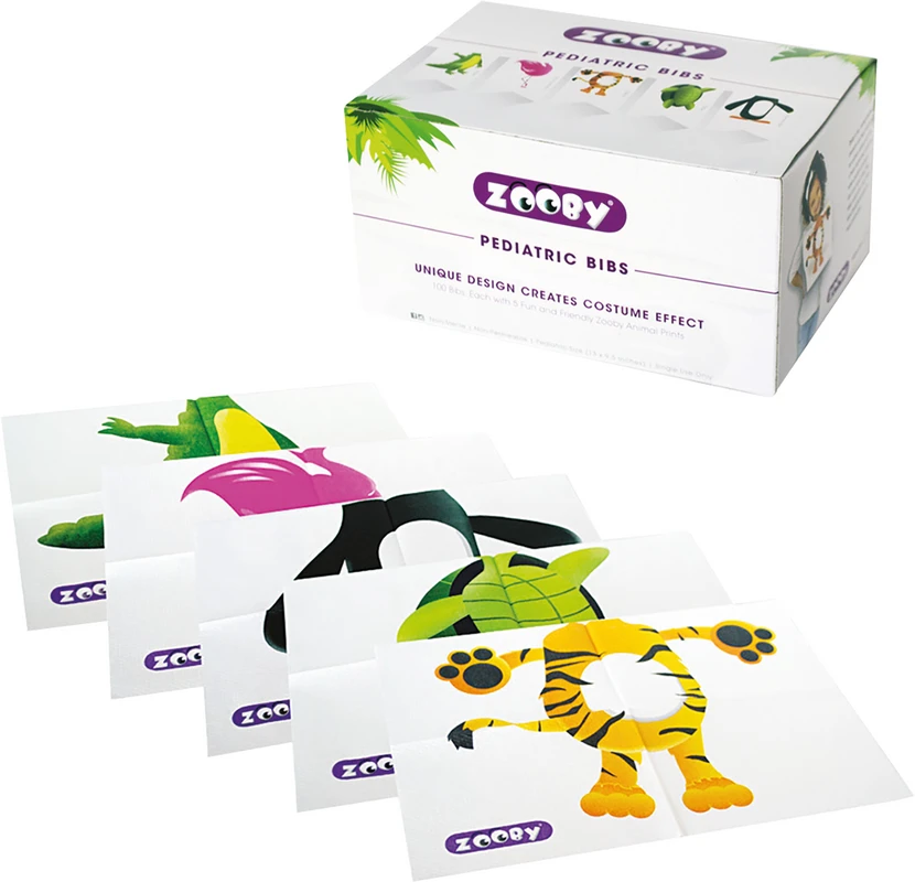 Zooby® Patientenservietten für Kinder Packung 100 Stück 5 Motive