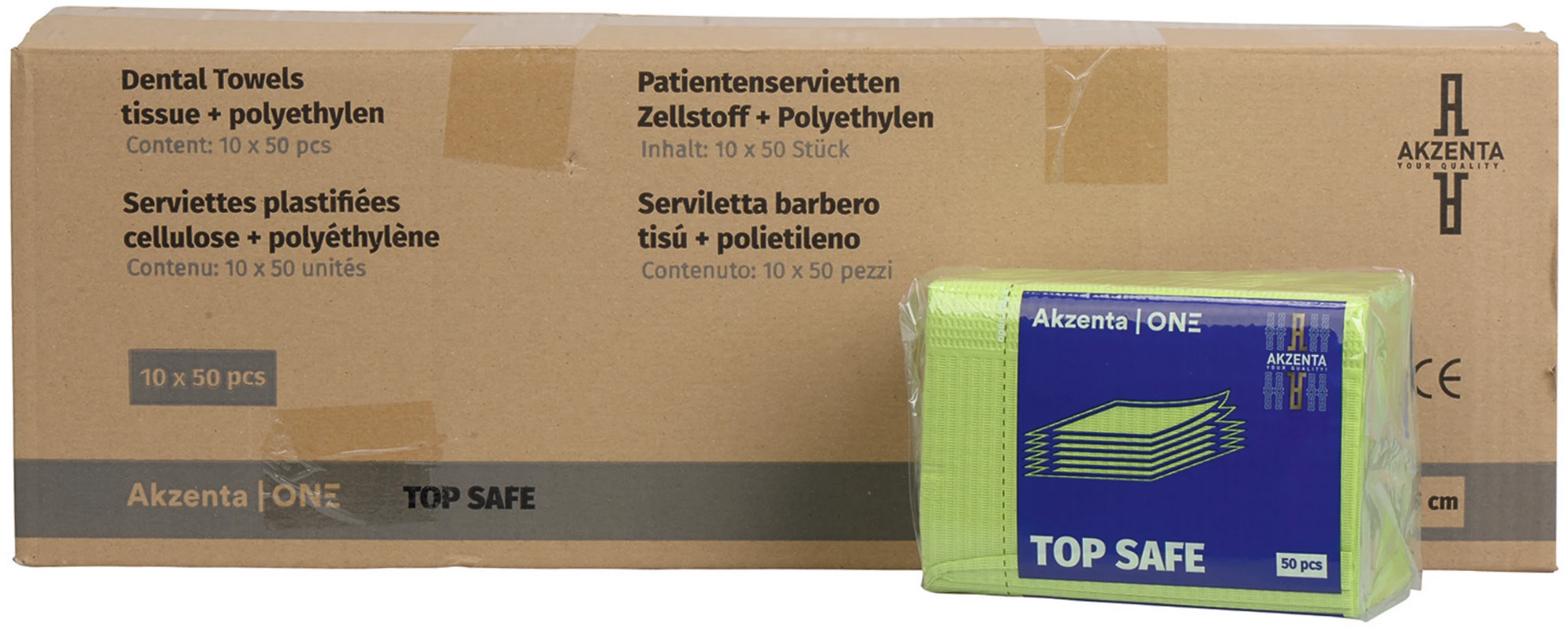 TOP SAFE Patientenservietten Karton 500 Stück grün, 33 x 45 cm, 2-lagig