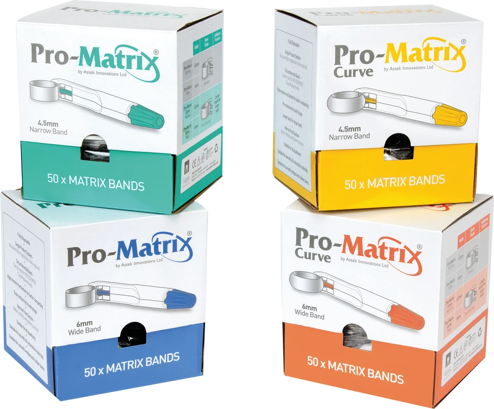 Pro-Matrix® Matrizenband Packung 50 Stück schmal, 4,5 mm, türkis