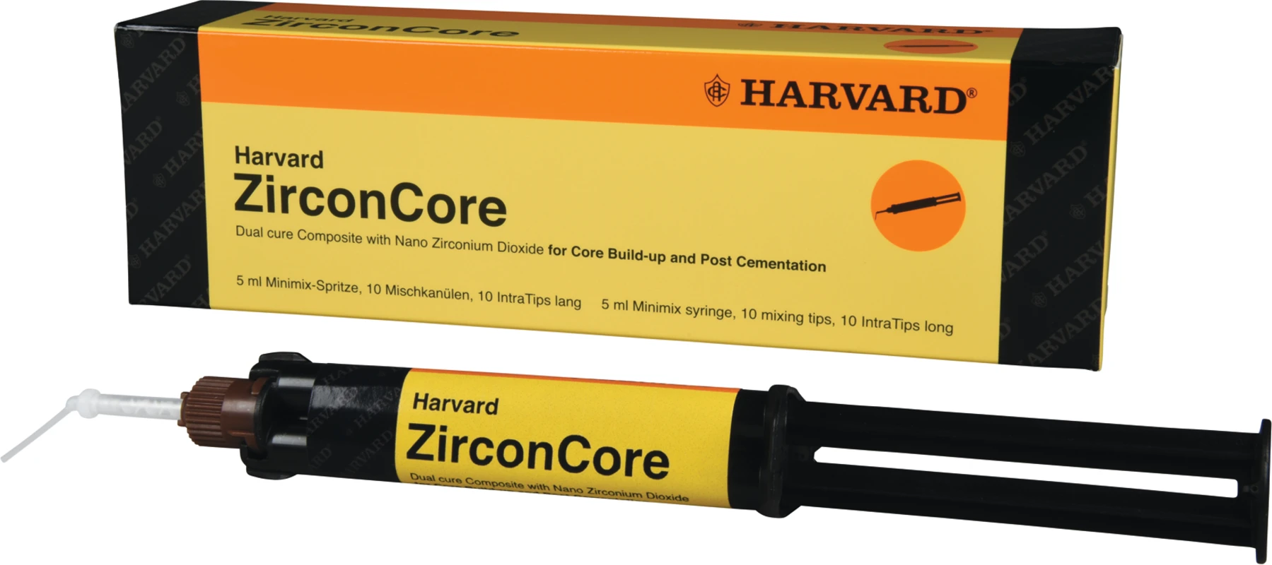 Harvard ZirconCore Packung 5 ml Spritze A2, 10 Mischkanülen, 10 Intra Tips lang