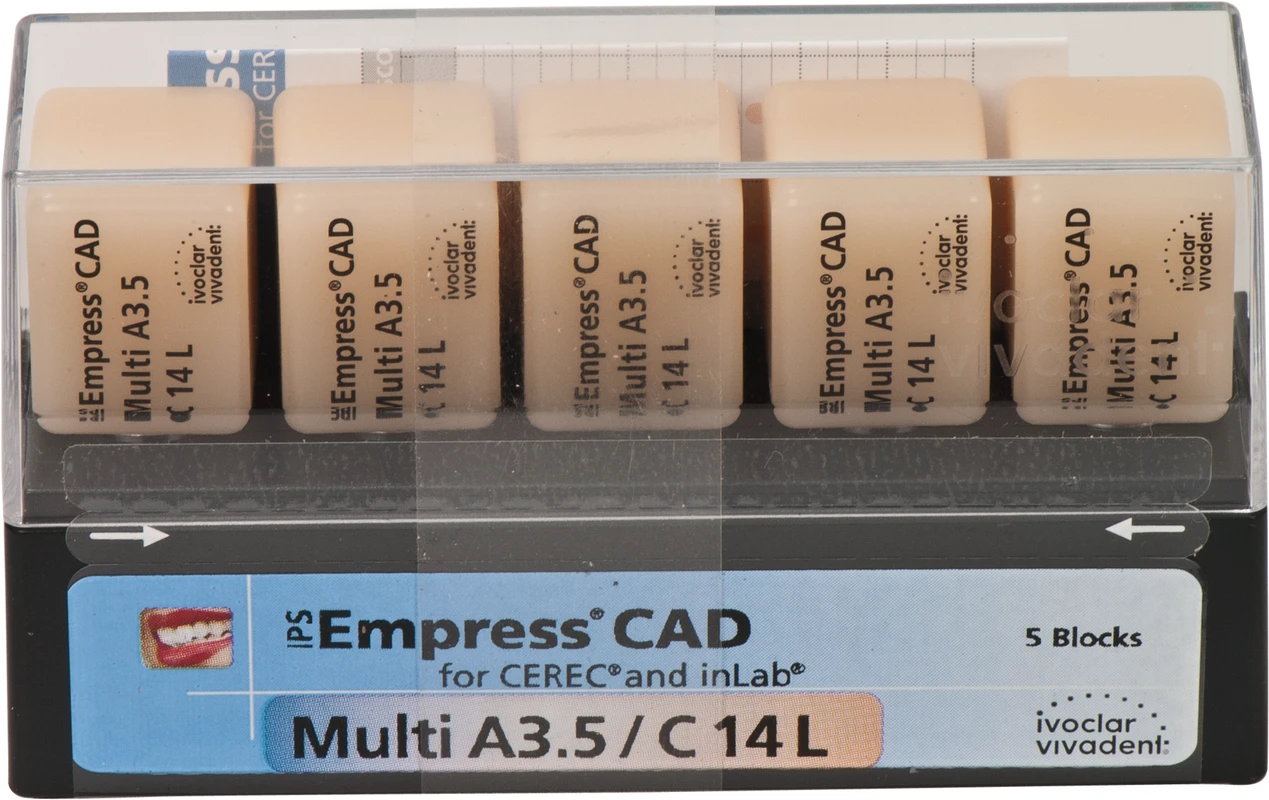 IPS Empress® CAD Multi for CEREC Packung 5 Stück Gr. C14L, A3,5