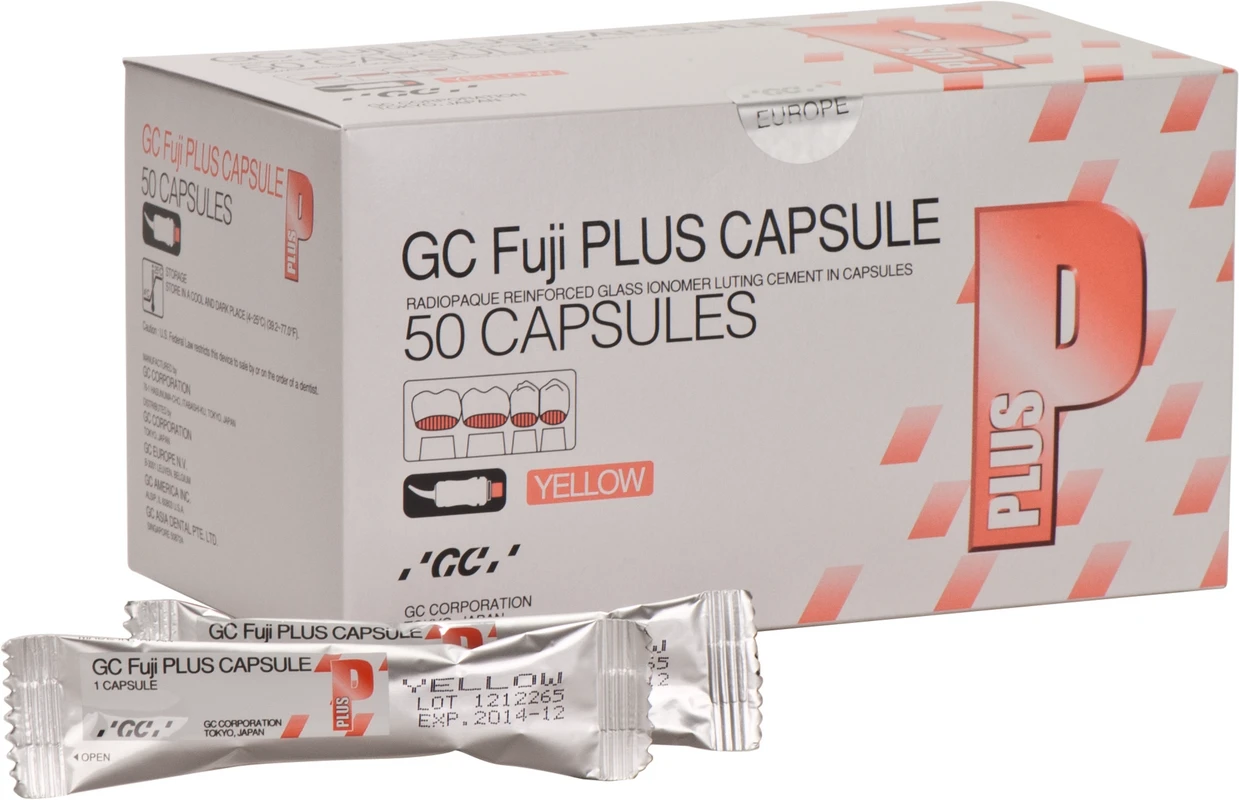 GC Fuji PLUS Packung 50 Kapseln yellow