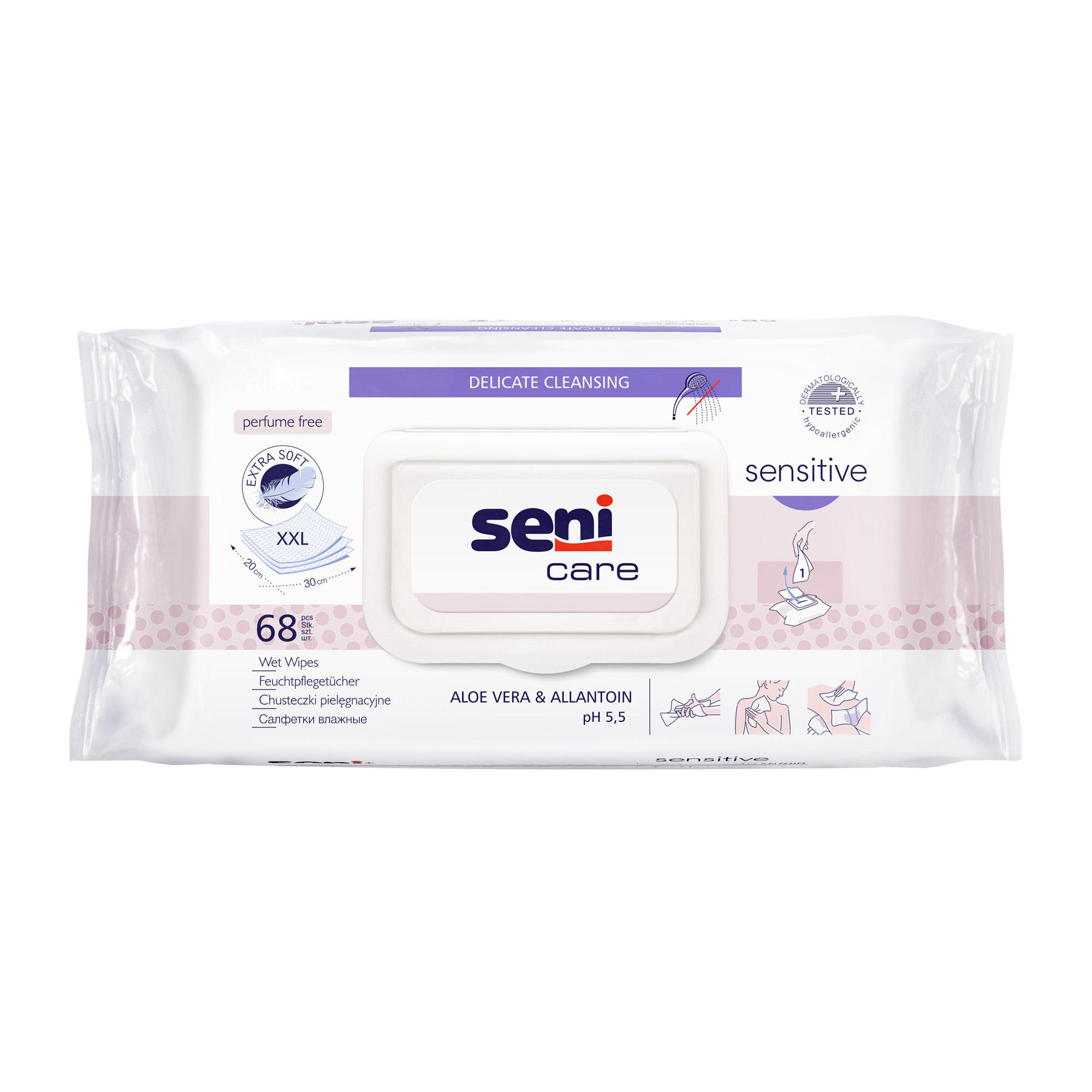 Seni Care Feuchtpflegetücher Sensitive (1×68 Stk.)