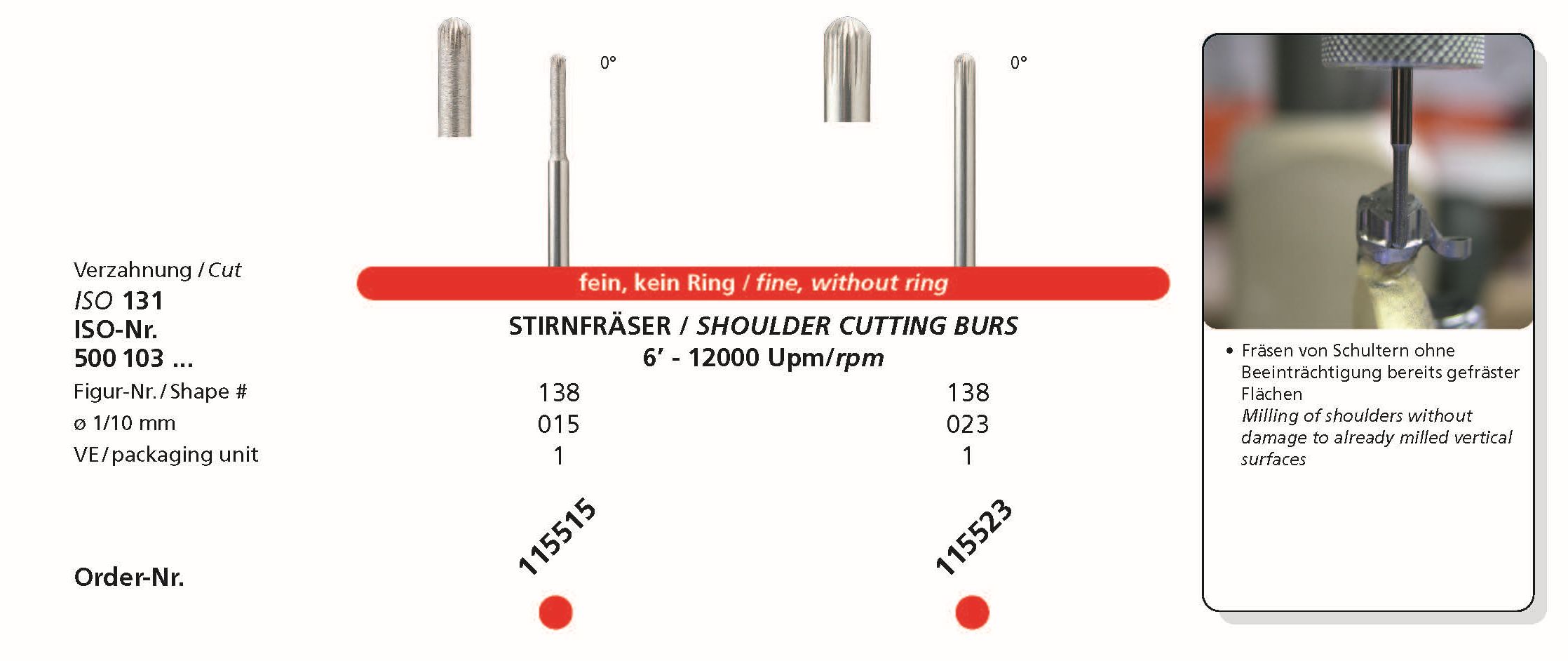 Frästechnik Strinfräser 0° fein – Fräsen von Schultern