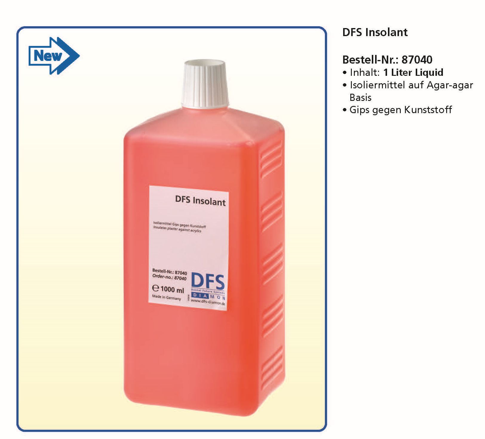 DFS Insolant – Isoliermittel – 1 Liter Liquid – auf Agar-agar Basis – Gips gegen Kunststoff