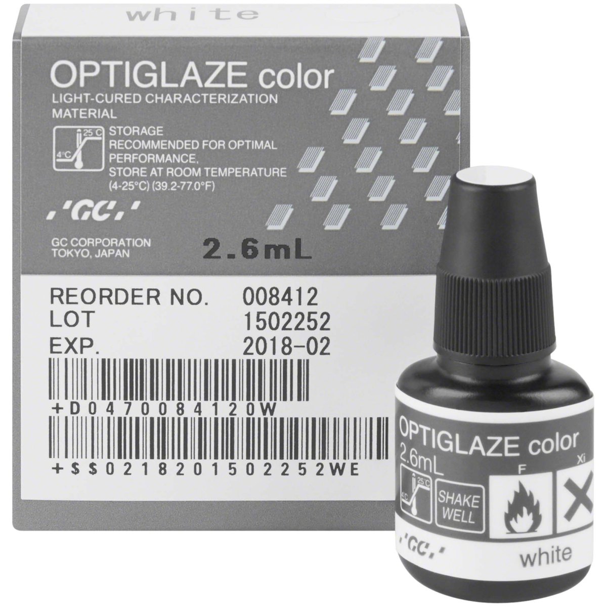 GC Optiglaze color, weiß, Flasche à 2,6ml