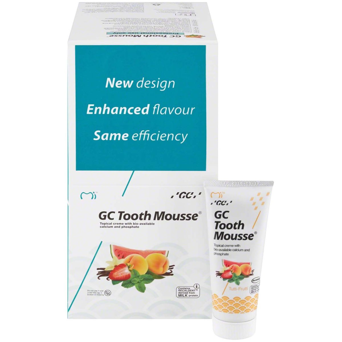 GC Tooth Mousse Tutti Frutti, Zahnschutzcreme, 10 Packungen à 40 g