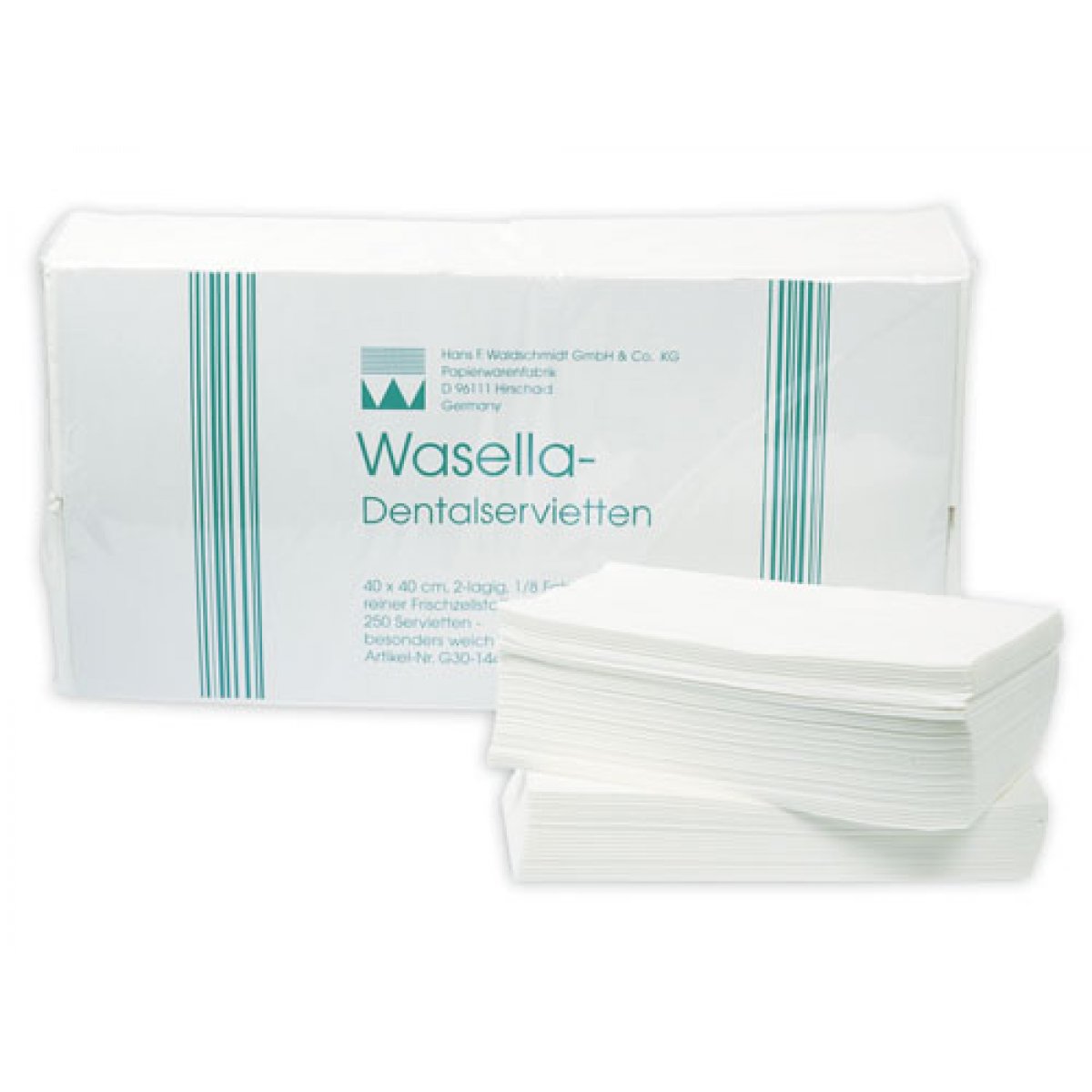 Wasella-dent Zelltuchservietten, 2-lagig, 40 x 40 cm, 1.500 Stück,