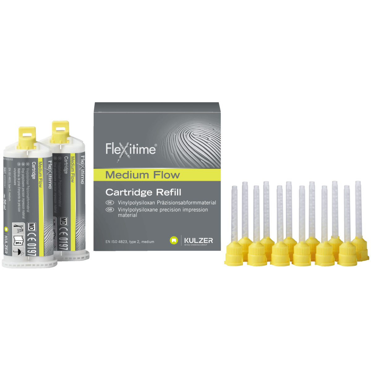 Flexitime Medium Flow, A-Silikone, hellgrün, 2 Kartuschen à 50 ml