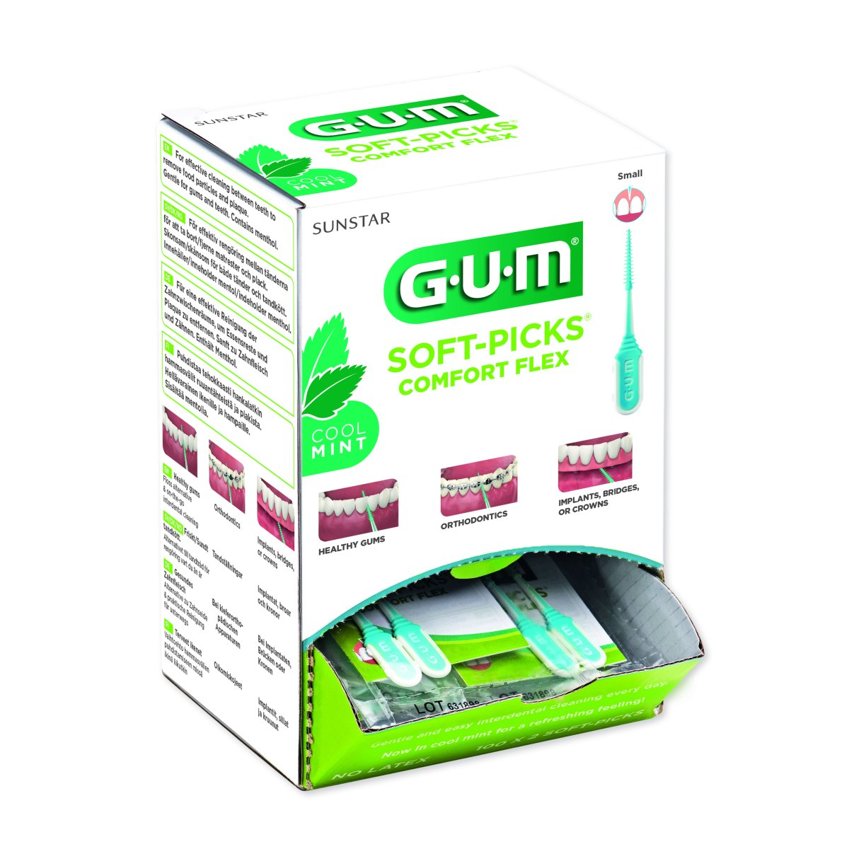 GUM SOFT-PICKS MINTY Small, Spenderbox 100 × 2 Bürsten