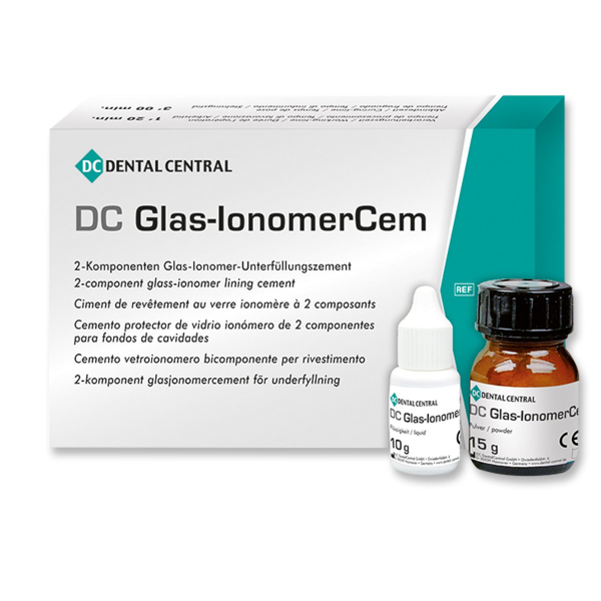 DC Glas-Ionomercem Set 15g Pulver,10g Flüssigkeit, Packung, 1 SET